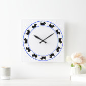 Little Scotties Clock Quadratische Wanduhr (Zuhause)