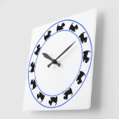 Little Scotties Clock Quadratische Wanduhr (Winkel)