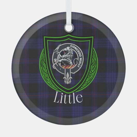 Little Scottish Clan Tartan & Crest Ornament Aus Glas (Vorderseite)