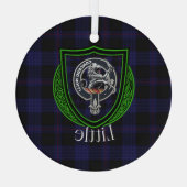 Little Scottish Clan Tartan & Crest Ornament Aus Glas (Rückseite)