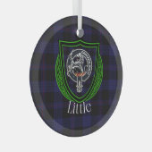 Little Scottish Clan Tartan & Crest Ornament Aus Glas (Vorderseite Rechts)
