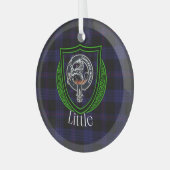 Little Scottish Clan Tartan & Crest Ornament Aus Glas (Vorderseite links)