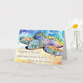 Little Sea Turtle Napping Honu Haiku Card Karte