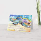 Little Sea Turtle Napping Honu Haiku Card Karte (Vorderseite)