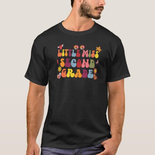 Little Second Grade Retro Groovy 2. T-Shirt (Vorderseite)