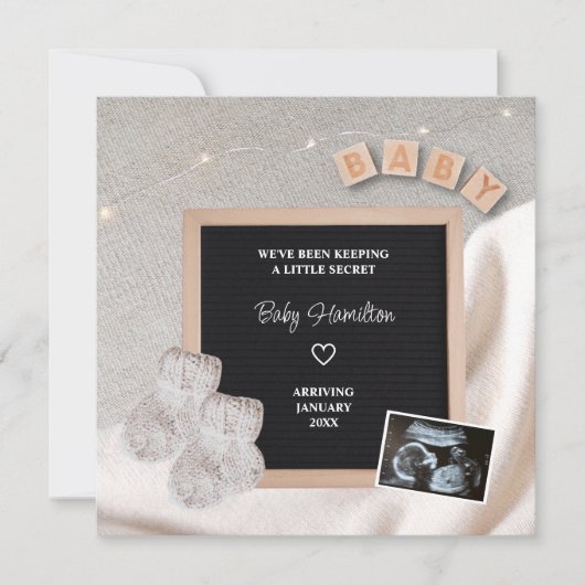 Little Secret Ultrasound Foto Winterschwangerschaf Ankündigung (Vorderseite)