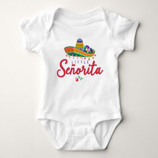 Little Señorita Baby Bodysuit - Fiesta Sombrero me Baby Strampler (Vorderseite)