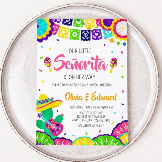 Little Senorita Fiesta Baby Dusche Einladung