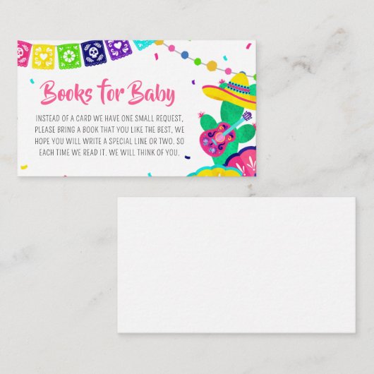 Little Senorita Fiesta Baby Shower Books for Baby Begleitkarte (Vorne/Hinten)
