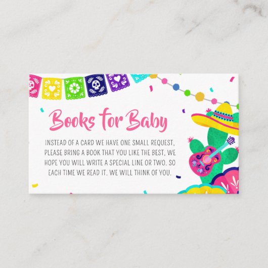 Little Senorita Fiesta Baby Shower Books for Baby Begleitkarte (Vorderseite)