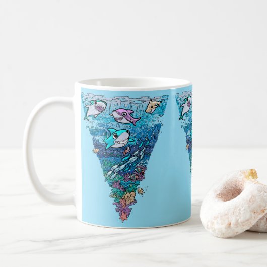 Little Shark Doodle Kaffeetasse (Mit Donut)