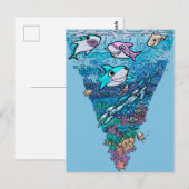 Little Shark Doodle Postkarte (Vorne/Hinten)