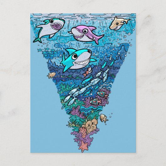 Little Shark Doodle Postkarte (Vorderseite)