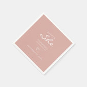 Little She Heart Dusty Rose Gender Reveal Napkin Serviette (Ecke)