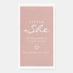 Little She Heart Dusty Rose Gender Reveal   Serviette