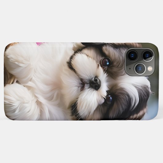 Little Shih Tzu Puppy-Basket-Blume Case-Mate iPhone Hülle (Rückseite (Horizontal))