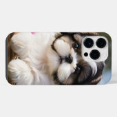 Little Shih Tzu Puppy-Basket-Blume iPhone Hülle (Rückseite (Horizontal))