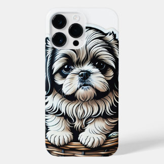 Little Shih Tzu Puppy in einem Basket iPhone Case 14 Pro Max Hülle