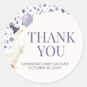 Little Silly Goose Baby Shower Runder Aufkleber (Vorderseite)