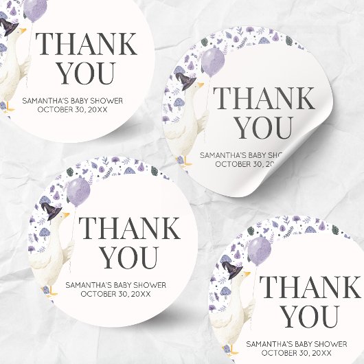 Little Silly Goose Baby Shower Runder Aufkleber