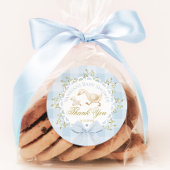 Little Silly Goose Blue Baby Shower Thank you Runder Aufkleber