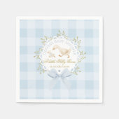 Little Silly Goose Blue Gingham Baby Shower Serviette (Vorderseite)