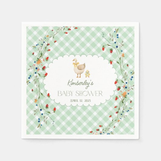 Little Silly Goose Gender Neutral Baby Shower Serviette (Vorderseite)