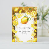 Little Simple Lemon Birthday Dankeskarte (Stehend Vorderseite)