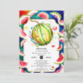 Little Simple Watermelon Geburtstag Einladung (Stehend Vorderseite)