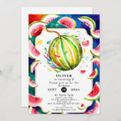 Little Simple Watermelon Geburtstag Einladung (Vorne/Hinten)
