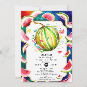 Little Simple Watermelon Geburtstag Einladung