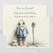 Little Singer 1. Geburtstag Party Einladung (Vorne/Hinten)