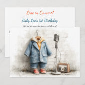 Little Singer 1. Geburtstag Party Einladung (Vorne/Hinten)
