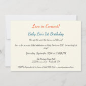 Little Singer 1. Geburtstag Party Einladung (Rückseite)