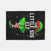 Little Sis Elf Christmas Girls Women Elf Squad Xma Fleecedecke (Vorderseite (Horizontal))