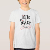 Little Sister Baby Announcement Name & Monogram T- Tri-Blend Shirt (Vorderseite)