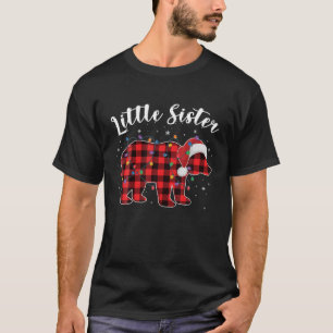 Little Sister Bär Buffalo Rot-Karierter Familiench T-Shirt