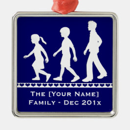 Little Sister, Big Brothers: Silhouette Geschwiste Silbernes Ornament
