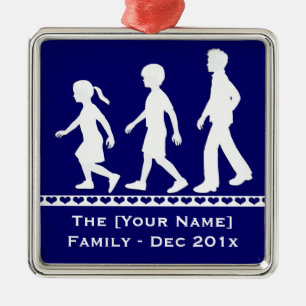 Little Sister, Big Brothers: Silhouette Geschwiste Silbernes Ornament