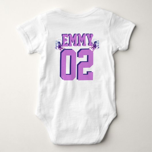 Little Sister Big Sister Orchid Baby Strampler (Rückseite)