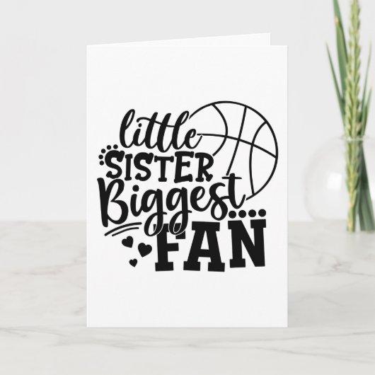 Little Sister Biggest Fan Basketball Karte (Vorderseite)