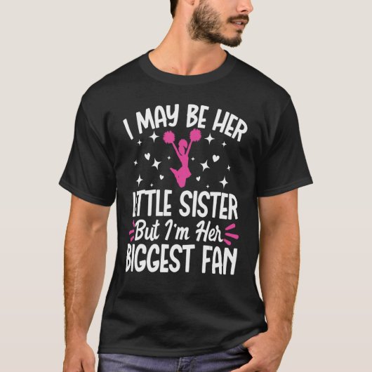 Little Sister Cheerleader Cheerleading Biggest Fan T-Shirt (Vorderseite)