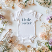 Little Sister | Dusty Blue Matching Sibling Family Baby Strampler