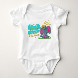 "Little Sister" Elephant Baby Bodysuit Baby Strampler