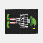 Little Sister Elf Matching Family Group Christmas Fleecedecke (Vorderseite (Horizontal))