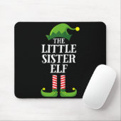 Little Sister Elf Matching Family Group Christmas Mousepad (Mit Mouse)