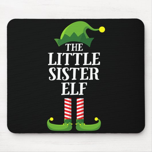 Little Sister Elf Matching Family Group Christmas Mousepad (Vorne)