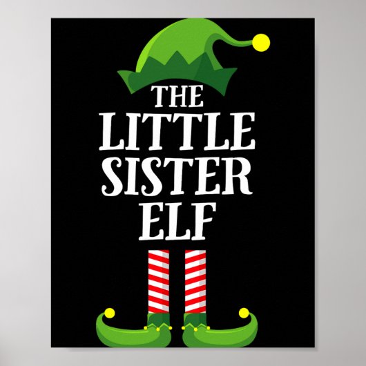 Little Sister Elf Matching Family Group Christmas  Poster (Vorne)
