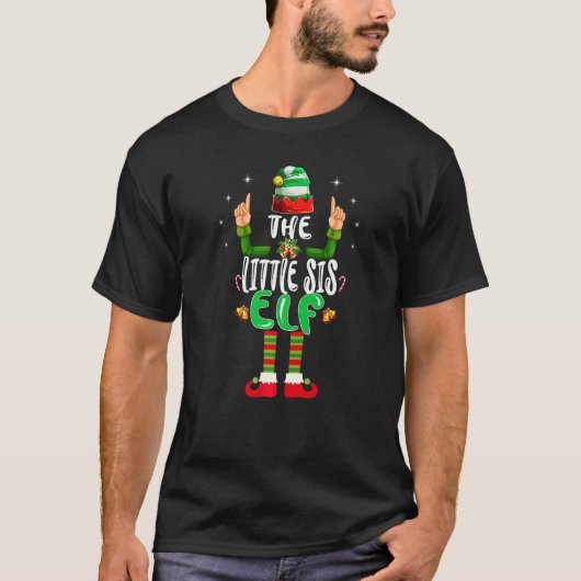 Little Sister Elf Matching Family Group Christmas T-Shirt (Vorderseite)