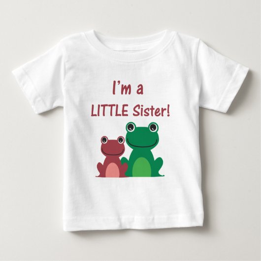 Little Sister Frog Sibling T (grün/rosa) Baby T-shirt (Vorderseite)